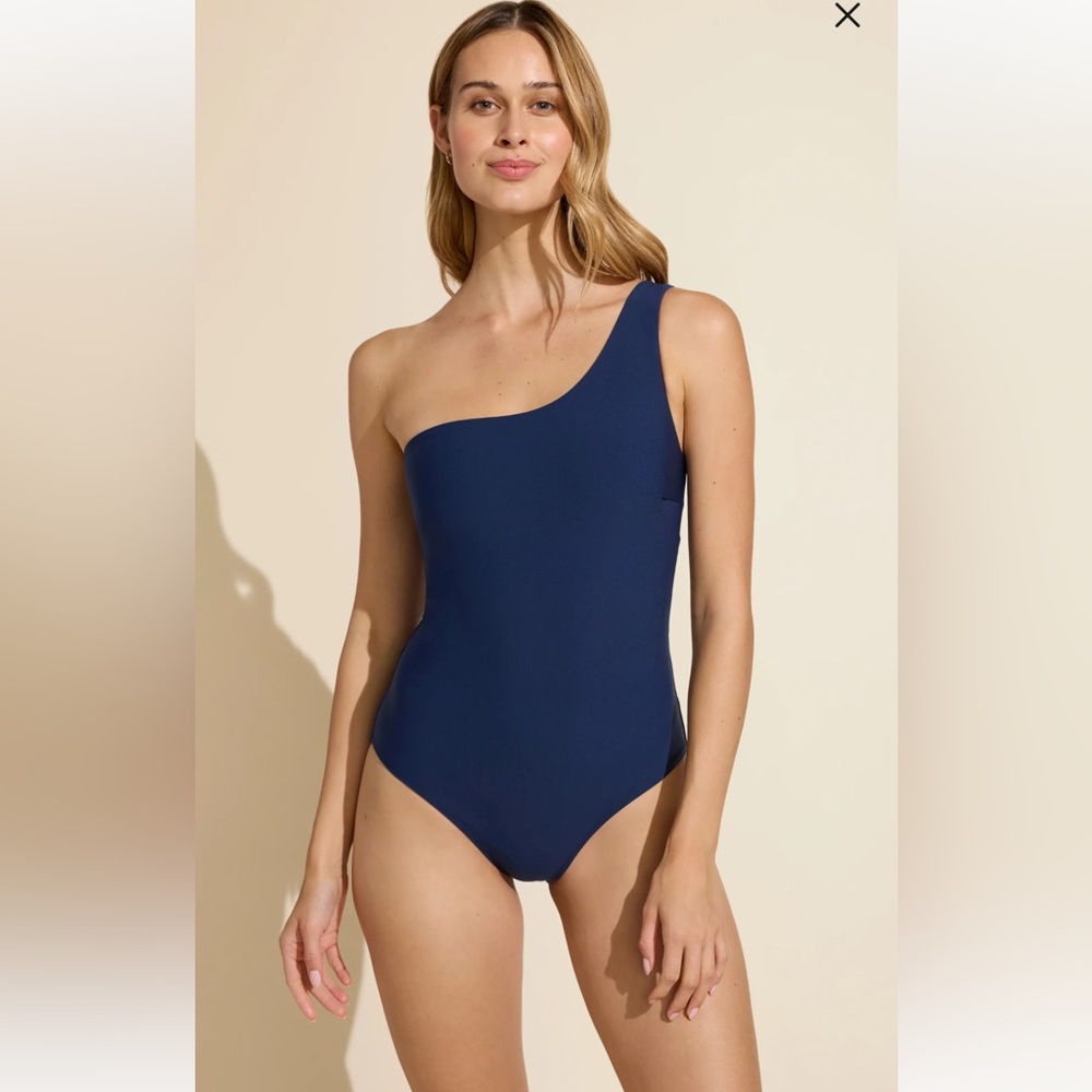 NWOT Stylest Navy One Shoulder Swimsuit